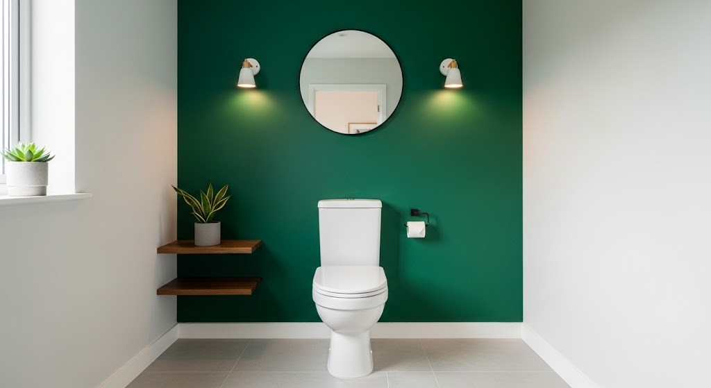 Bold Accent Wall Behind the WC