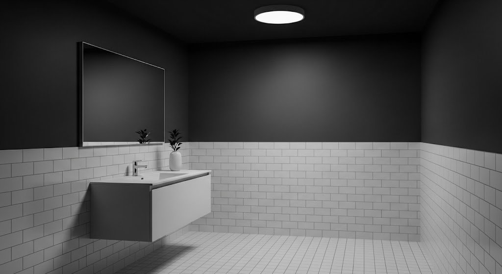 Charcoal and White Tiles