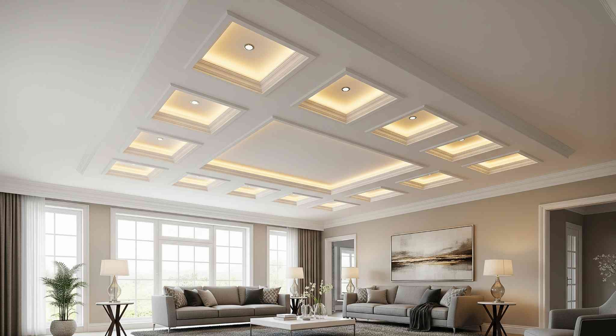 Coffered POP Ceiling Design
