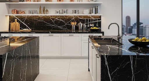 Dark Marble Countertops for a Bold Look