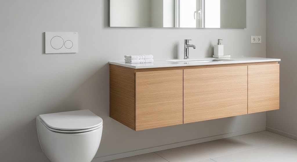 Floating Vanity Next to WC.