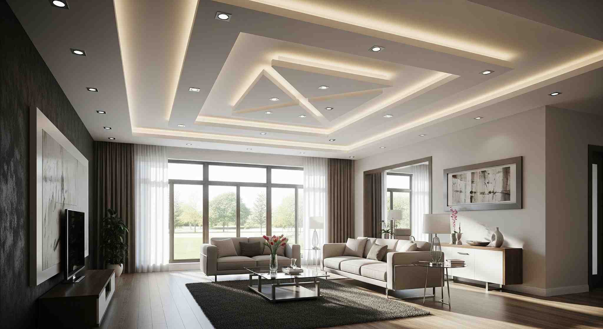 Geometric Pattern POP Ceiling