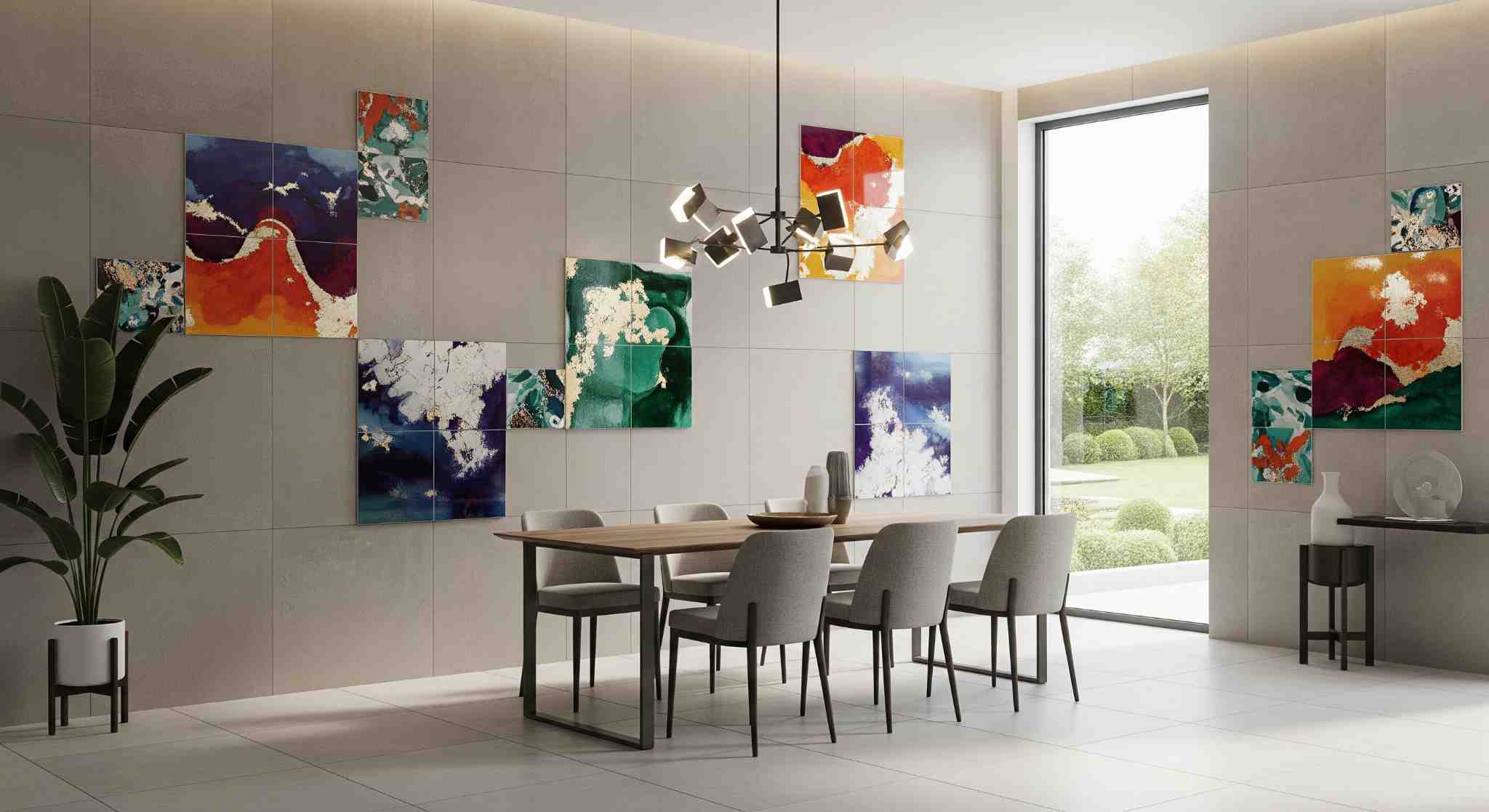 Hand Painted Tiles Dining Room