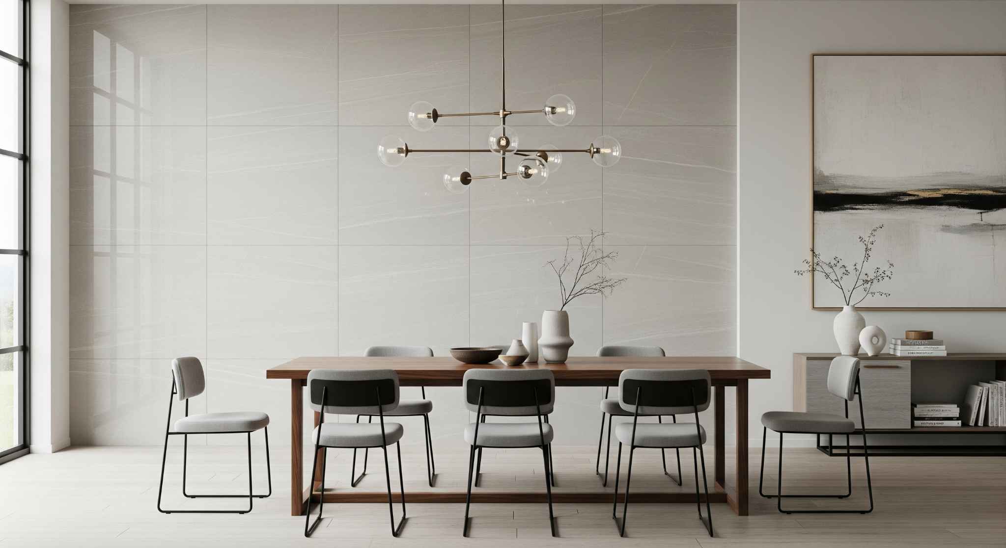 Large Format Tiles Dining Room