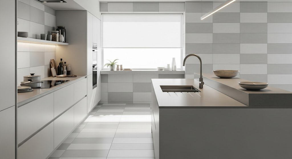Light Grey and White Tiles