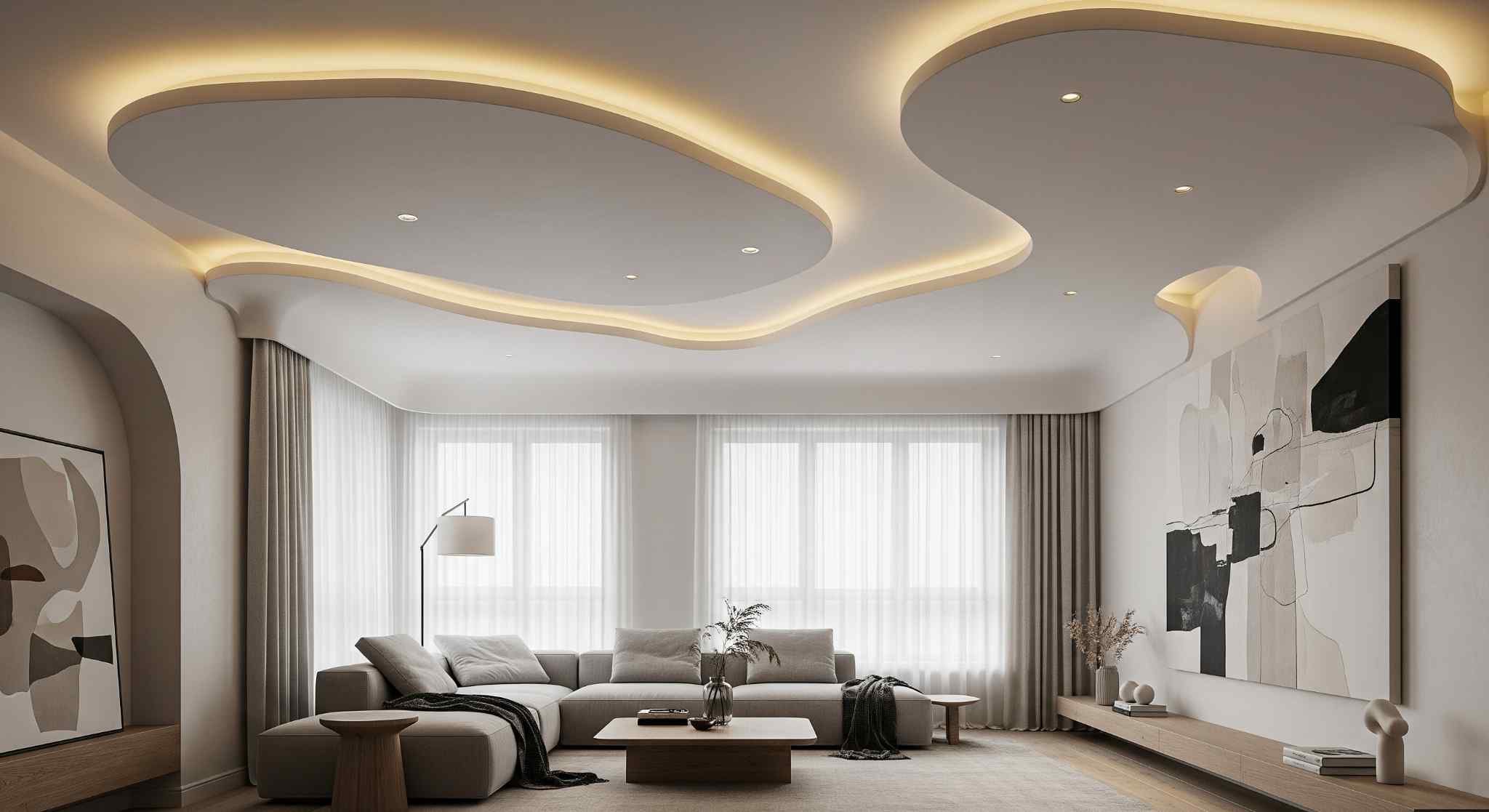 POP Ceiling with Curved Edges