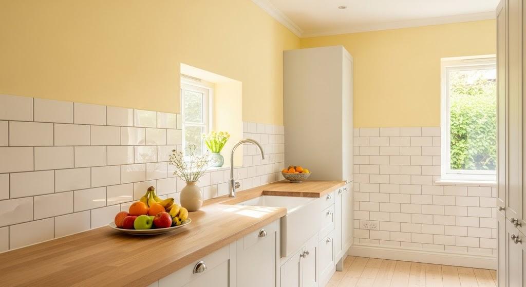Soft Yellow and White Tiles