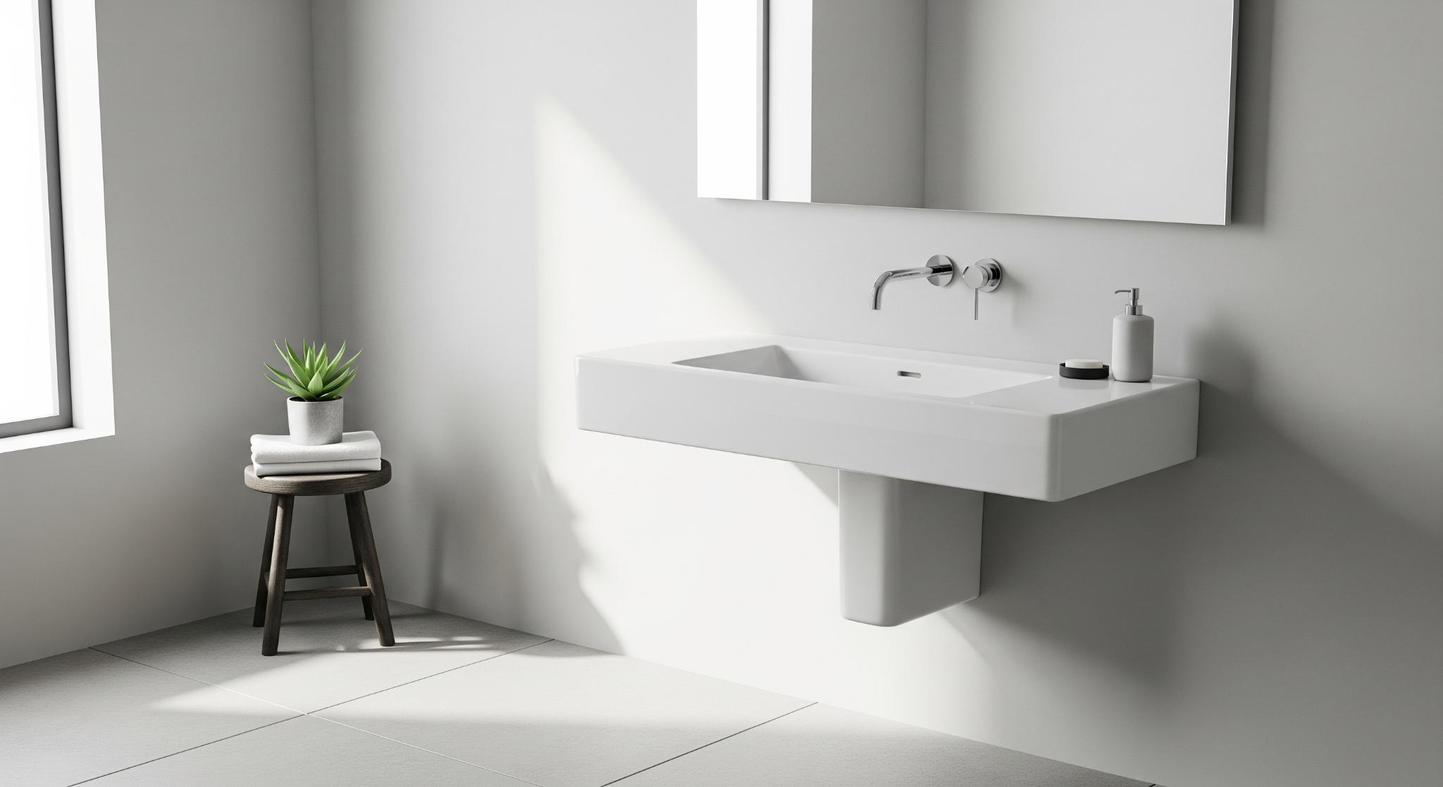 Wall-Hung Half Pedestal Basin