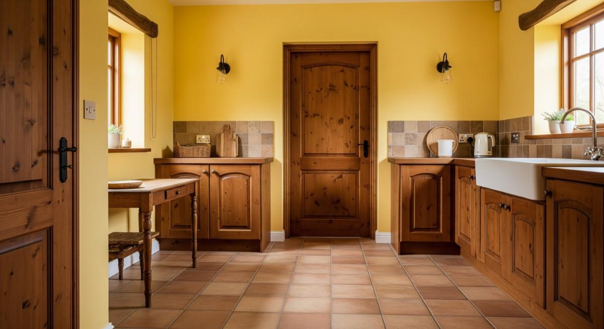 Yellow Earthy Brown Tiles Natural Tones