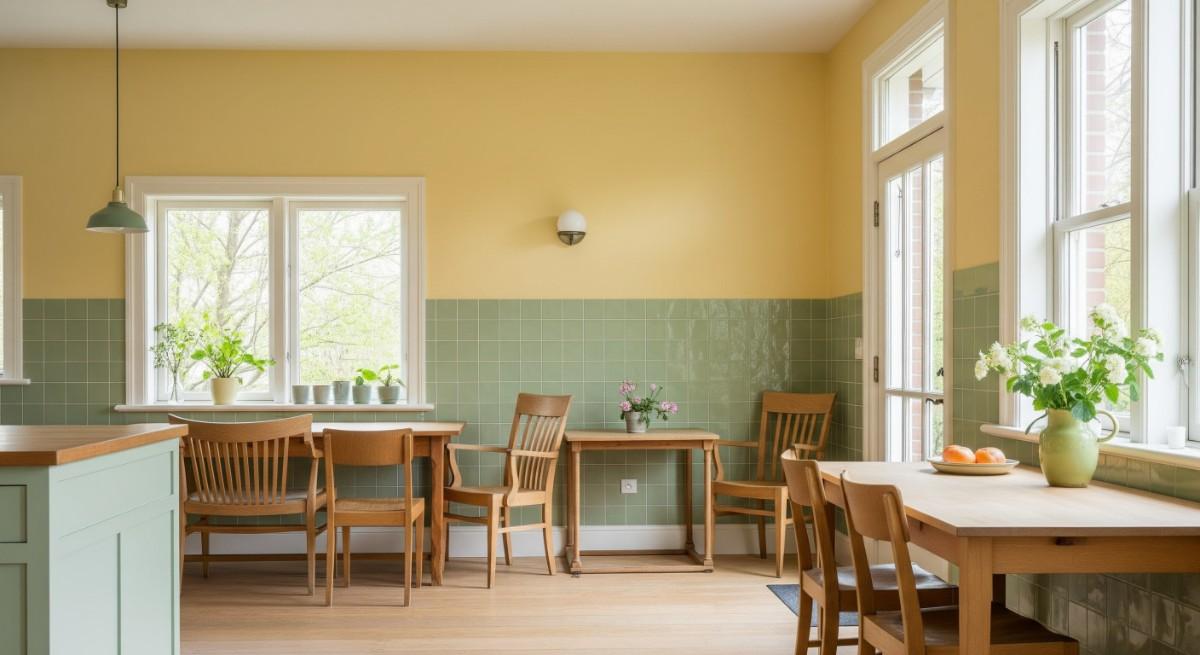  Yellow and Green or Sage Tiles Fresh and Balanced