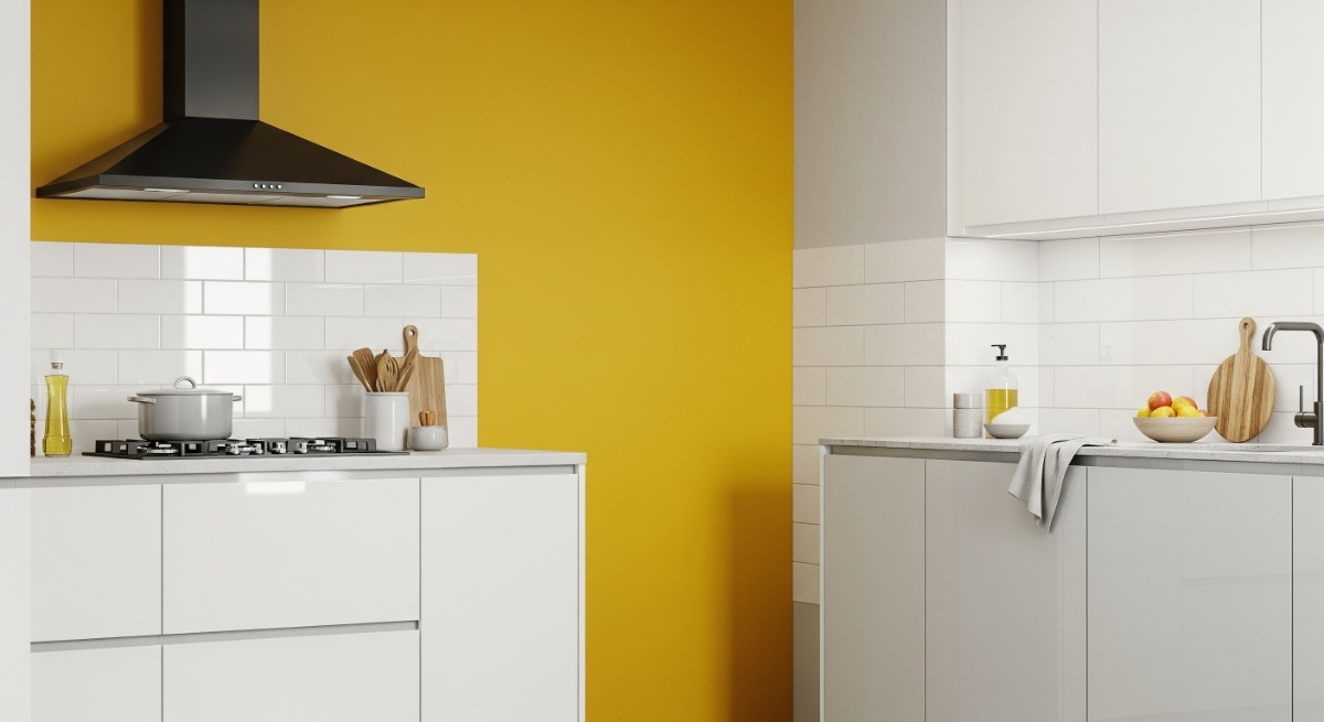 Yellow Walls and White Tiles A Clean, Elegant Pair