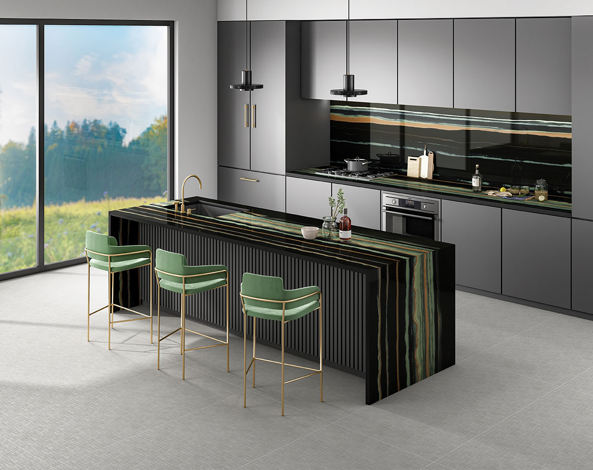 Sage green with grey and white