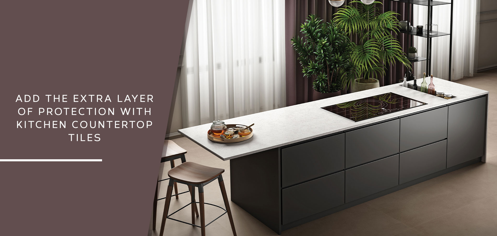 Add the extra layer of protection with kitchen countertop tiles