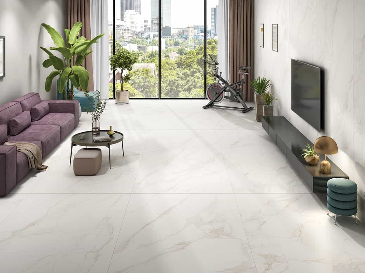 Best Modular Kitchen Solid White Tile Design